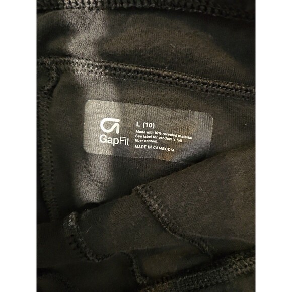 Gap Fit Navy Black Shorts Sz. Lg Zip Pockets Elastic Waist & Drawstring (A171) - Picture 3 of 8